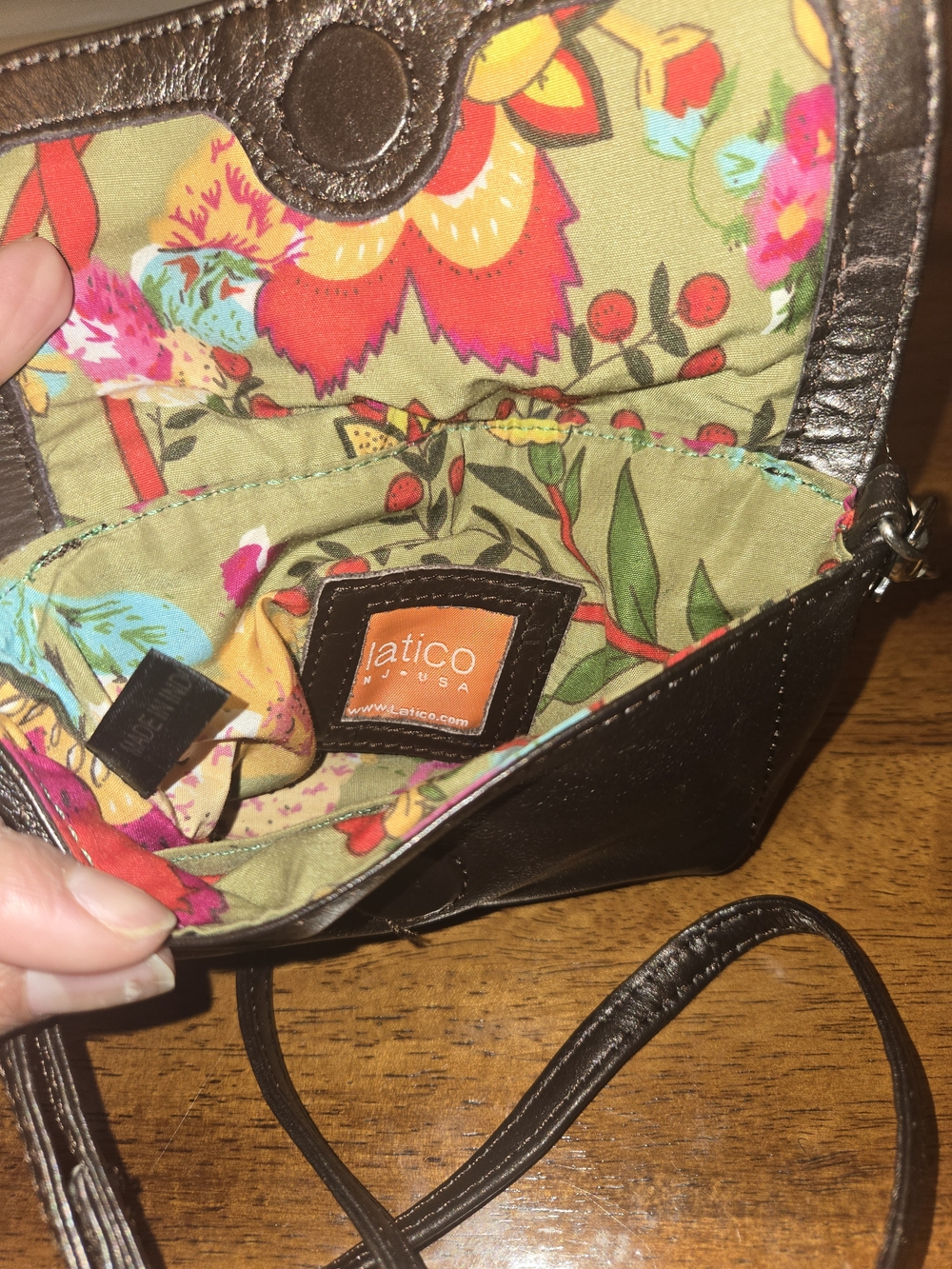 Latico Black Leather Mini  Crossbody with Flap - Picture 3 of 6